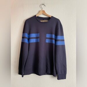 NEIL BARRETT Double Blue Stripe Sweatshirt